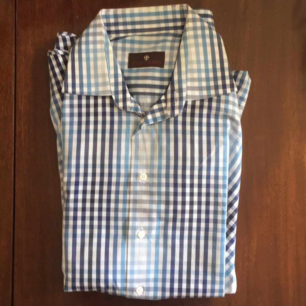 Toscano Blue Checked Button Down - image 1